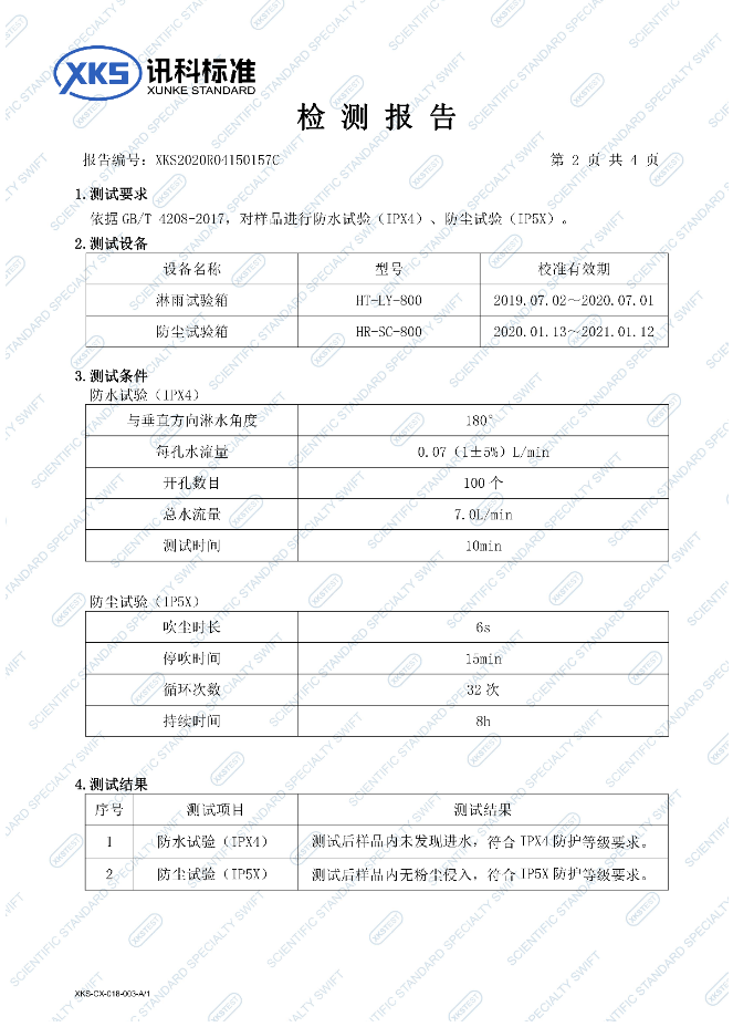 祝賀我司順利通過IP54防塵防水測(cè)試